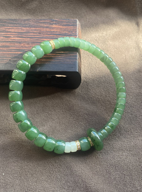 俄罗斯阳绿碧玉8mm直切精美手串