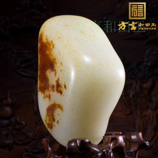 方言和田玉新疆玉龙河精品籽料玉石原石枣红皮玩料一把抓手把件F