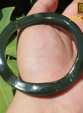 方言和田玉冰底湖水绿随行手镯