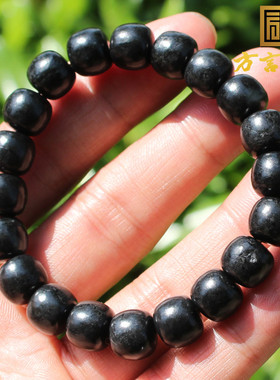 方言墨玉籽料10mm老型珠手链