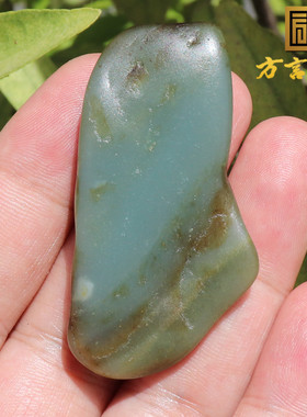 火爆了方言品牌和田玉地表籽老熟金鹿皮天蓝色蓝玉籽料原石玩料N