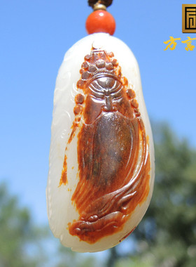 方言和田玉特惠仅仅112万元师江涛原创品牌高白籽料巧雕关公吊坠F