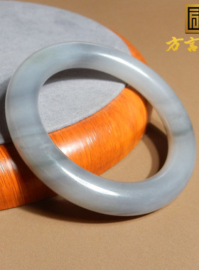 方言青海老坑罕见雾霾蓝56mm手镯