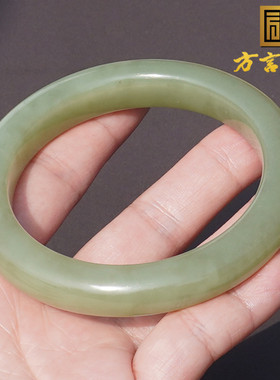 方言和田玉若羌高脂细青黄口手镯