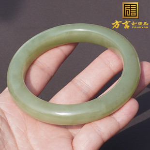 重磅巨漏方言和田玉新疆若羌高脂细润青黄口山料内径58.5mm手镯A6