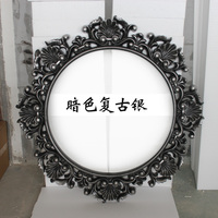 美容美发镜欧式雕花镜子理发店发廊镜台家居壁挂酒店装饰镜