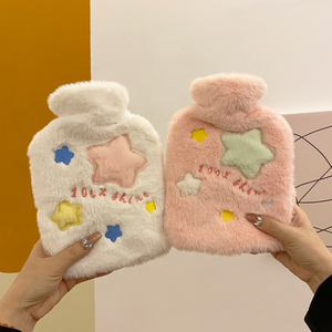 可爱毛绒热水袋注水暖水袋冬季女生宿舍用大号灌水暖手宝暖手袋