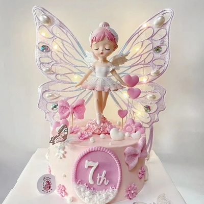 站立贝拉公主蛋糕装饰配件道具