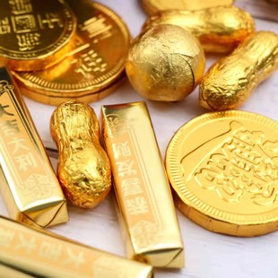 蛋糕装饰巧克力金币金条花生元宝进球混装500克1斤混装烘焙甜品