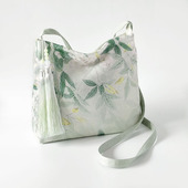 娴馥原创新中式 包女 单肩斜背拉链小包休闲印花布包袋百搭复古服装