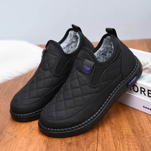 短靴皮面防寒老人奶奶鞋 女加绒保暖妈妈鞋 加厚棉靴 老北京棉鞋 冬季