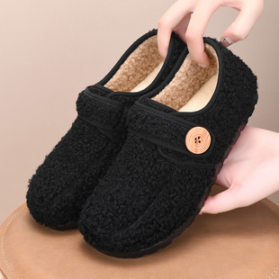老北京棉鞋女冬季加绒保暖毛毛鞋加厚防滑豆豆鞋平底休闲妈妈棉靴