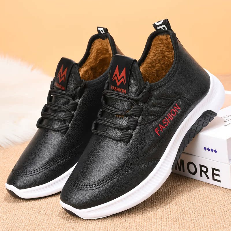 冬季老北京棉鞋女皮面防水妈妈鞋短靴加绒保暖老人奶奶鞋加厚防滑