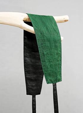 绿色夏季纯色龟裂纹国风冬季文艺腰带女士时尚腰封X006