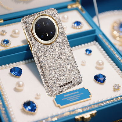 适用华为mate70pro手机壳奢华满屏宝石闪钻mate70无线磁吸高级感mate60pro新款高端男女简约电镀防摔保护套