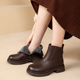 子棉鞋 保暖短靴皮鞋 中老年人舒适女鞋 真皮加绒妈妈鞋 不累脚秋冬季