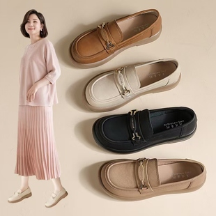 子单鞋 款 中老年舒适单鞋 5060岁秋季 轻便软底不累脚女士皮鞋 妈妈鞋