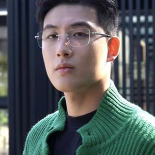 魅影无框眼镜云克悦钻石切边近视超轻钛架近视斯文眼镜男Y5865