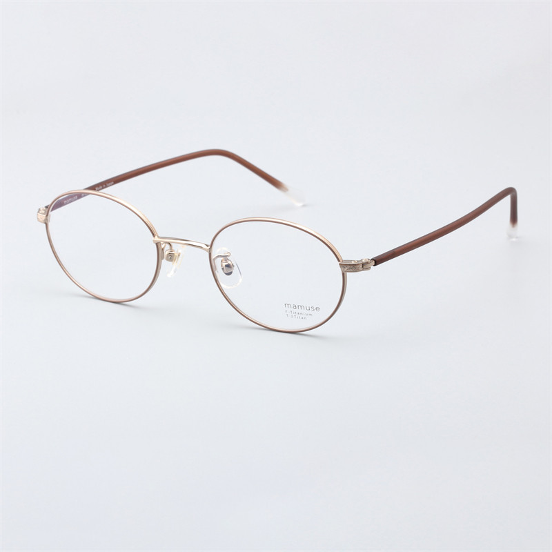 MAMUSE日本手工复古板材钛光学全框时尚轻正品眼镜架男女M-8018