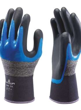 Showa SHO3765 昭和376R 黑蓝色 13号尼龙聚酯尼龙聚酯通用手套 2