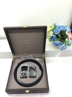 SEOSEOO袋鼠正品皮带男士真皮自动扣头层牛皮商务男裤带礼盒装金