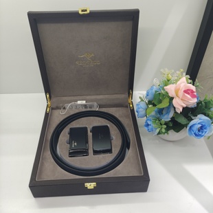 SEOSEOO袋鼠真皮皮带男士2025新款滑道腰带送父亲老公高级礼盒王