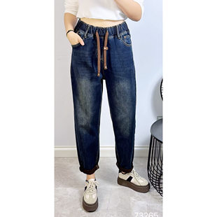 女装 大码 时尚 显瘦加绒牛仔裤 遮肉 73265莱正雅2025冬季 老爹裤 新款