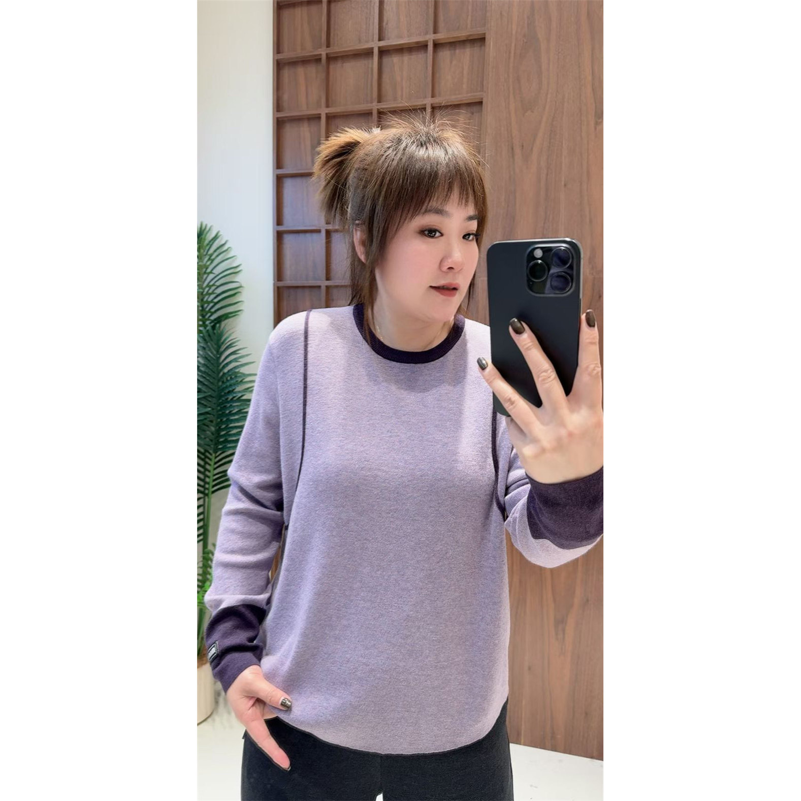 3897妃儿红2025冬季新款大码女装显瘦上衣遮肉毛衣打底针织小衫