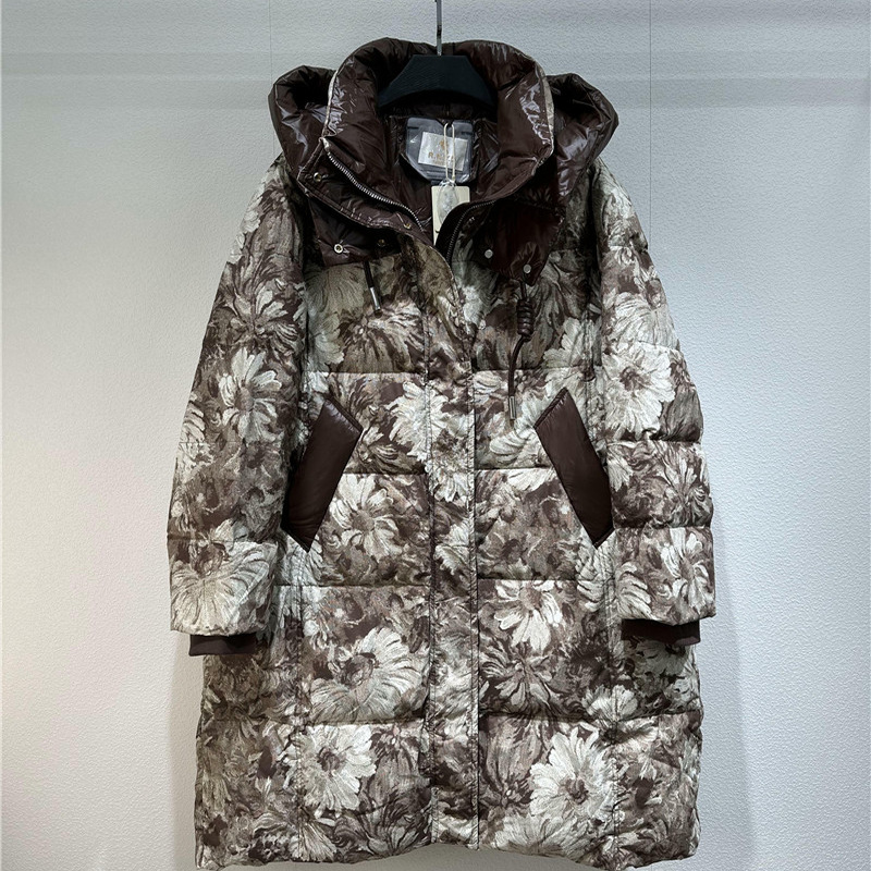 9906芮娜依莲2025冬装新款大码女装宽松显瘦羽绒服时尚长款羽绒衣