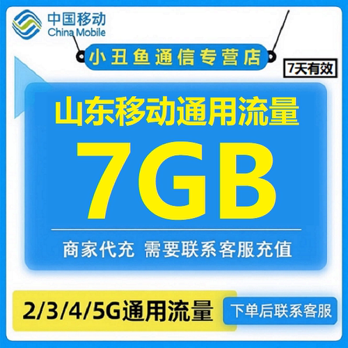 山东移动7G7天流量包