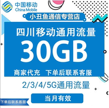 四川移动流量充值30GB流量包叠加包2/3/4/5G全国通用流量当月有效