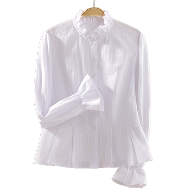 lrxn修身韩版长袖棉泡泡袖衬衫女