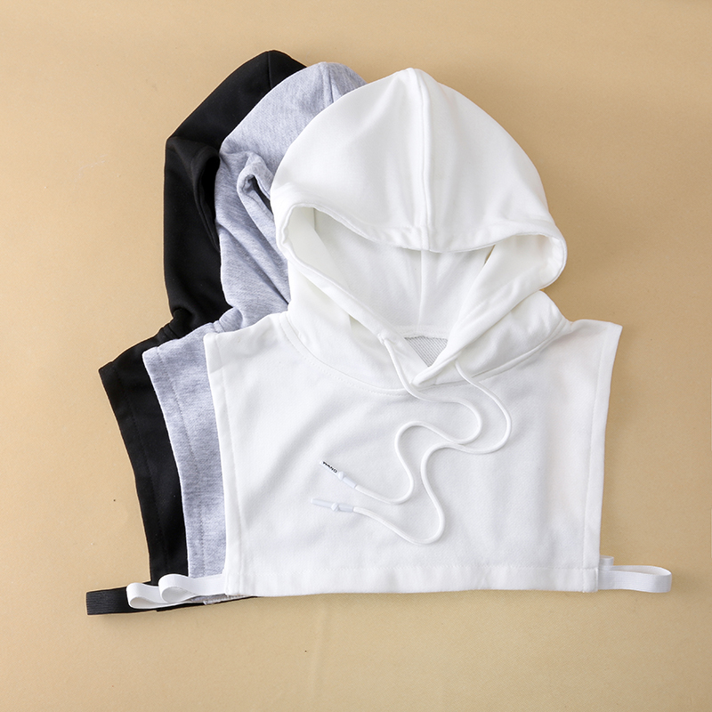 连帽条纹韩版休闲风内搭假领子