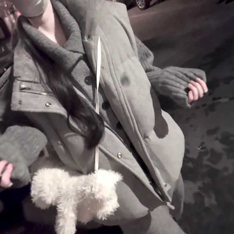 小众高级设计保暖马甲棉服叠穿高领毛衣开衫+灰色针织阔腿裤套装