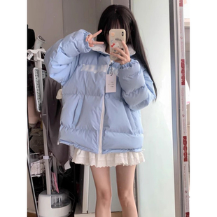 日系小个子碎花双面穿棉服外套冬季HelloKitty猫咪绣花字母面包服