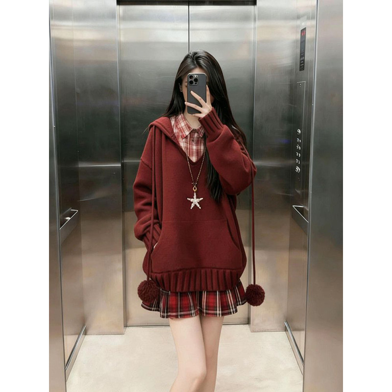 日系多巴胺穿搭一整套可爱小个子衬衫+格纹半身裙+慵懒风连帽毛衣,女装/女士精品,时尚套装,淘宝优惠券,粉丝福利购,淘宝优惠卷