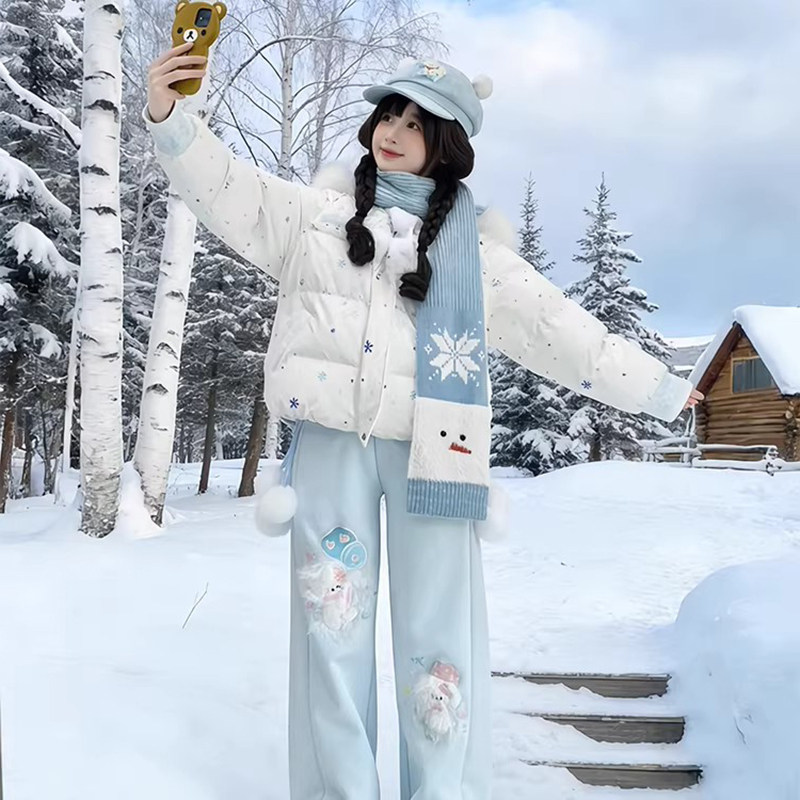 法式可爱风卡通雪人毛领连帽棉服女小个子加厚白色冬日面包服外套,女装/女士精品,时尚套装,淘宝优惠券,粉丝福利购,淘宝优惠卷