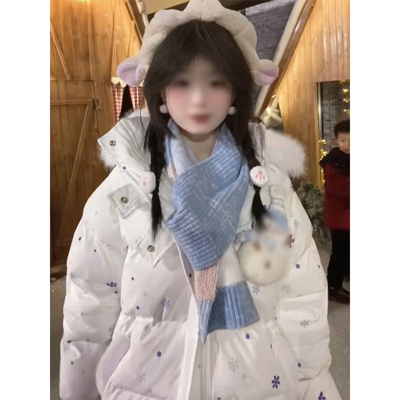 学院风可爱少女风减龄白色连帽棉服百搭保暖棉衣女学生含雪人围巾,女装/女士精品,棉衣/棉服,淘宝优惠券,粉丝福利购,淘宝优惠卷