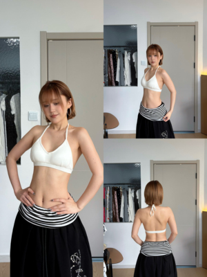BLACKBOX黑盒子美式辣妹风挂脖美背吊带文胸夏季百搭运动挂脖内衣