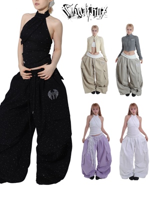 BLACKBOX原创“Angel Cross”撒银烫钻爆闪工装裤街舞爵士舞男女