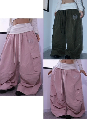 BLACKBOX原创“Angel Cross”撒银烫钻爆闪工装裤街舞爵士舞男女