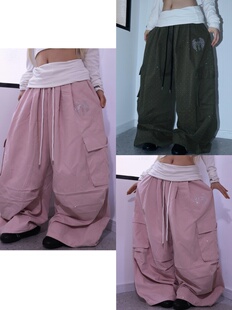 裤 BLACKBOX原创 撒银烫钻爆闪工装 Cross 街舞爵士舞男女 Angel