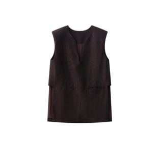 春夏新品 || V领亚麻双口袋简约长马甲 ES25V7201S