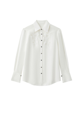 春夏新品 || 亚麻镂空绣花经典款衬衣 ES25B3101M