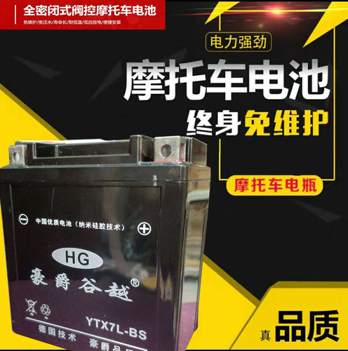 摩托车电瓶YTX7L-BS幻影 佳颖 飞致250 追梦E影E彩喜俊 CB190