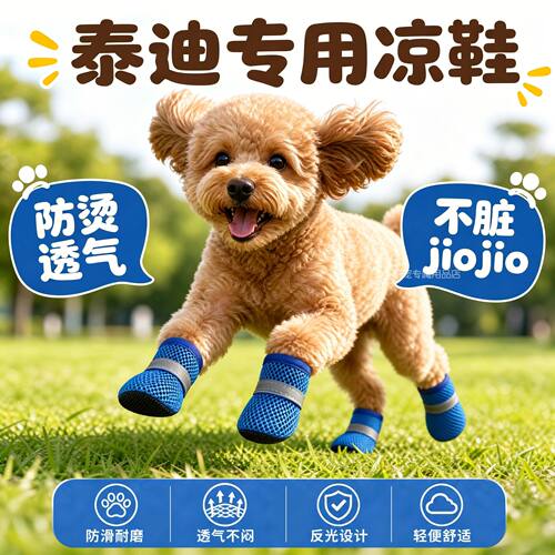 泰迪专用狗狗凉鞋小狗鞋子夏天透气宠物小型犬狗夏季软底甩不掉鞋