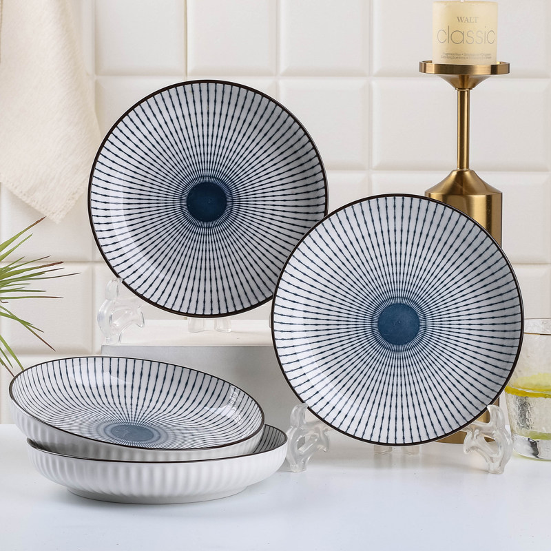 2/10个装日式盘子碟子菜盘圆盘饭盘家用简约创意可微波炉餐具,餐饮具,盘,淘宝优惠券,粉丝福利购,淘宝优惠卷