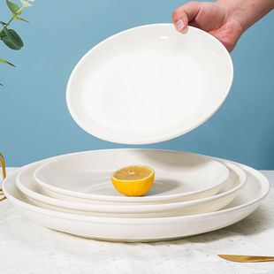 陶瓷家用大盘子加大圆盘超大深盘餐耐高温果盘创意特大剁椒鱼头盘