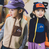 山系户外2026秋冬季 儿童摇粒绒马甲男童女童保暖外穿背心加绒坎肩