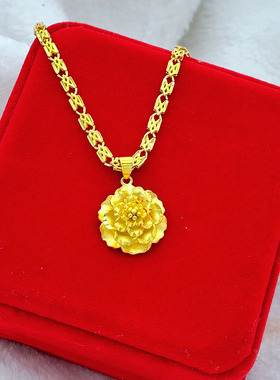 气质粗款大气时尚花朵桃心项链女